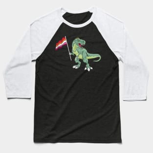 Funny Dinosaur Flag Lesbian Pride LGBT Gift Baseball T-Shirt